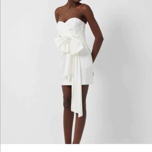 French connection Florida Summer strapless dress in white- size 4.